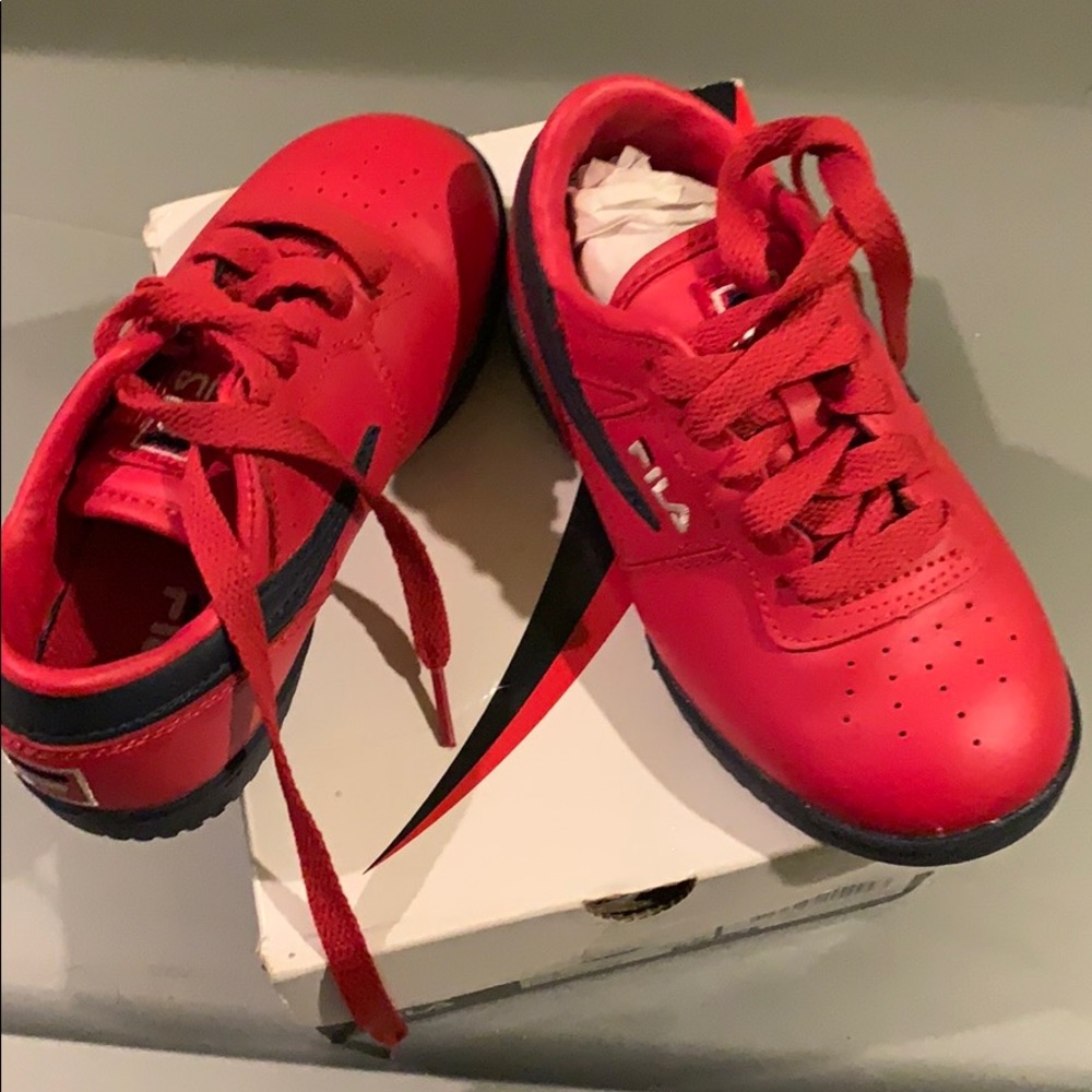 Brand new red and blue unisex sneakers,